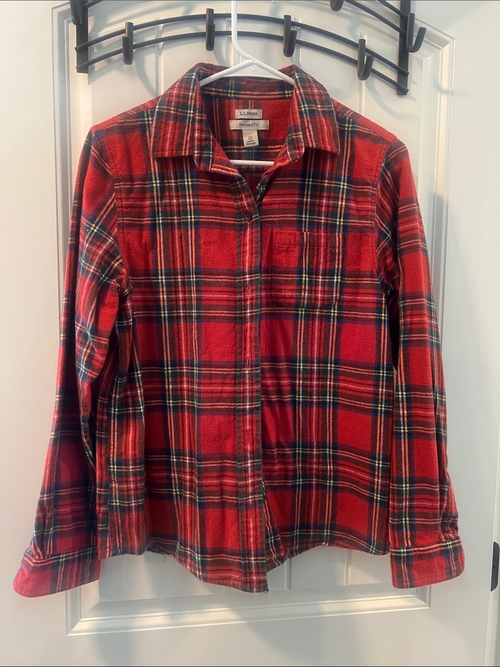 L.L. Bean Red Plaid Flannel Shirt